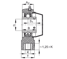 吊裝式軸承座單元 RTUEY20-TV-VA, 塑料軸承座,內圈帶平頭螺釘的外球面球軸承,耐腐蝕設計,R 型密封 吊裝式軸承座單元 RTUEY20-TV-VA, 塑料軸承座,內圈帶平頭螺釘的外球面球軸承,耐腐蝕設計,R 型密封