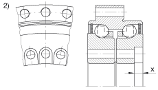 推力角接觸球軸承 ZKLDF325, 雙向，螺釘安裝，兩側帶密封蓋