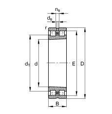 圓柱滾子軸承 NN3030-AS-K-M-SP, 根據(jù) DIN 5412-4 標(biāo)準(zhǔn)的主要尺寸, 非定位軸承, 雙列，帶錐孔，錐度 1:12 ，可分離, 帶保持架，減小的徑向內(nèi)部游隙，限制公差