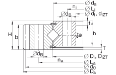 交叉滾子軸承 XA120235-N, 有外齒，兩側(cè)唇密封