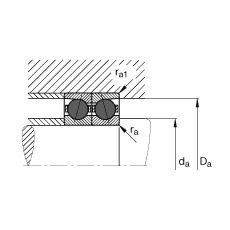 主軸軸承 HCB7211-C-T-P4S, 調節，成對或單元安裝，接觸角 α = 15°，陶瓷球，限制公差
