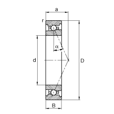 主軸軸承 HS7019-E-T-P4S, 調節，成對或單元安裝，接觸角 α = 25°，限制公差