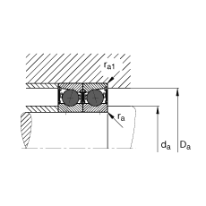 主軸軸承 HCB7000-C-2RSD-T-P4S, 調節(jié)，成對或單元安裝，接觸角 α = 15°，陶瓷球，兩側唇密封，非接觸，限制公差