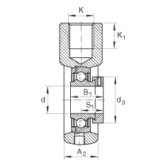 吊裝式軸承座單元 PHE25, 鑄鐵軸承座，帶偏心鎖圈的外球面球軸承，P 型密封