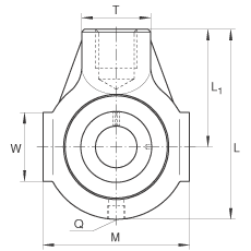 吊裝式軸承座單元 PHE25, 鑄鐵軸承座，帶偏心鎖圈的外球面球軸承，P 型密封