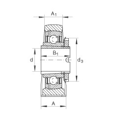 直立式軸承座單元 RASEA30-N, 鑄鐵軸承座,帶緊定套的外球面球軸承,R 型密封 直立式軸承座單元 RASEA30-N, 鑄鐵軸承座,帶緊定套的外球面球軸承,R 型密封